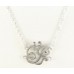 Silver Plate Clear Crystal Cursive Initial Chain Necklace