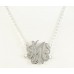 Silver Plate Clear Crystal Cursive Initial Chain Necklace