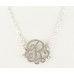 Silver Plate Clear Crystal Cursive Initial Chain Necklace