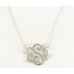 Silver Plate Clear Crystal Cursive Initial Chain Necklace