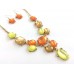 Multi Oval Stone with Crystal Gold Plate Necklace Set