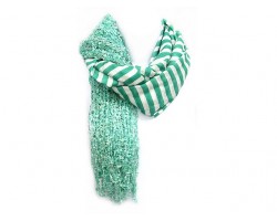 Turquoise White Stripe & Confetti Oblong Scarf