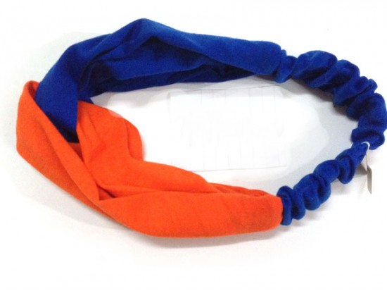 Blue Orange Cloth Turban Style Headband