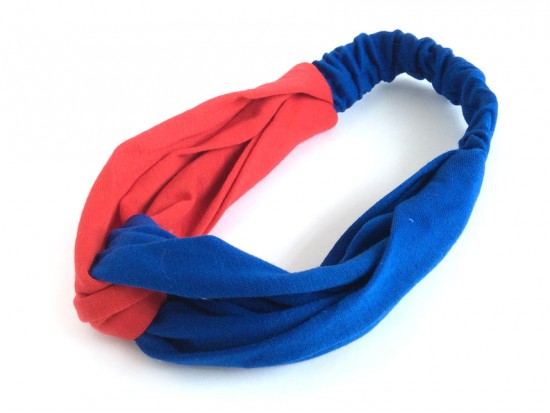 Blue Red Cloth Turban Style Headband