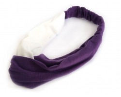 Purple White Cloth Turban Style Headband