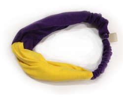 Purple Yellow Cloth Turban Style Headband