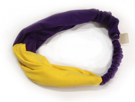 Purple Yellow Cloth Turban Style Headband