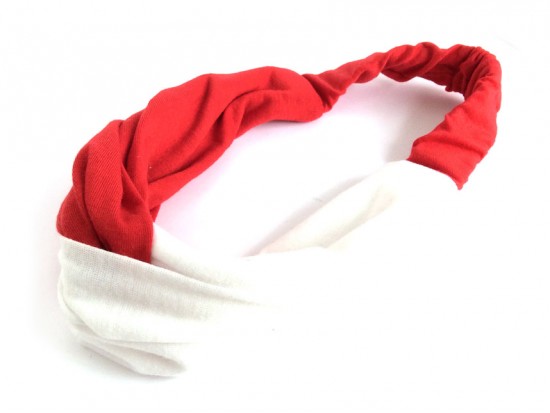 Red White Cloth Turban Style Headband