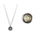 Two Tone Floating Monogram Locket Necklace 13pk