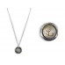 Two Tone Floating Monogram Locket Necklace 13pk