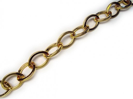 10x15mm Gold Plate Thick Plain Oval Chain