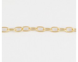 5x8mm Matte Gold Plate Small Oval Link Chain