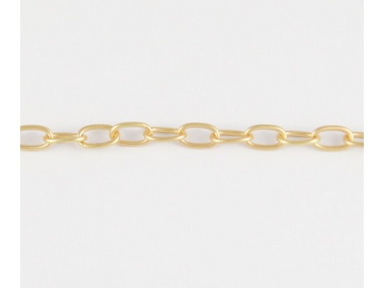 5x8mm Matte Gold Plate Small Oval Link Chain
