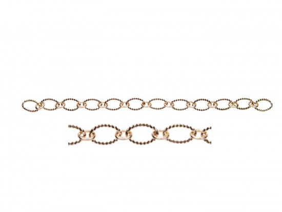 Antique Gold 5x8mm Oval Notched Link Chain Antique Gold 5x8mm Oval Notched Link Chain