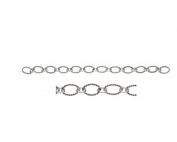 Antique Silver 5x8mm Oval Notched Link Chain
