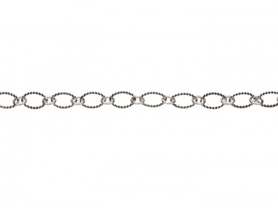 Silver 5x8mm Oval Notched Link Chain Silver 5x8mm Oval Notched Link Chain