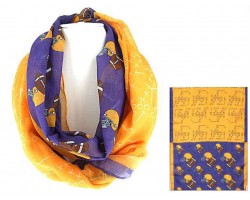 Purple Yellow Football Theme Infinity Scarf