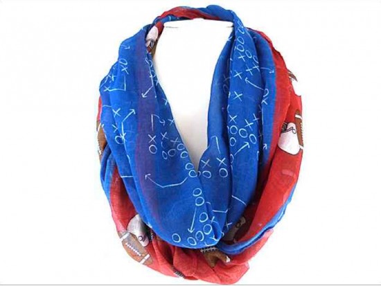 Red Blue Football Theme Infinity Scarf