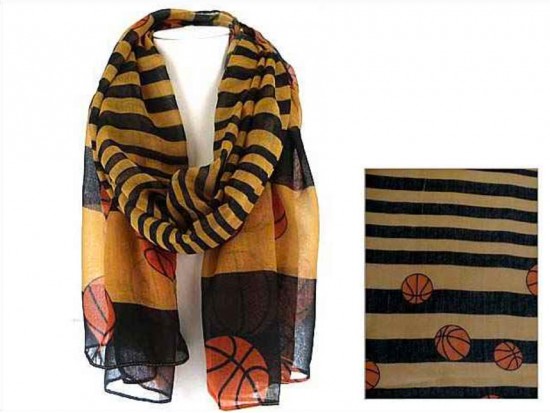 Black Gold Basketball Theme Oblong Scarf