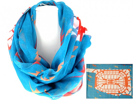 Turquoise Yellow Thunder Bolts Infinity Scarf