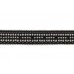 Black Leather Belt with 3 Rows of Crystals and Silver Studs