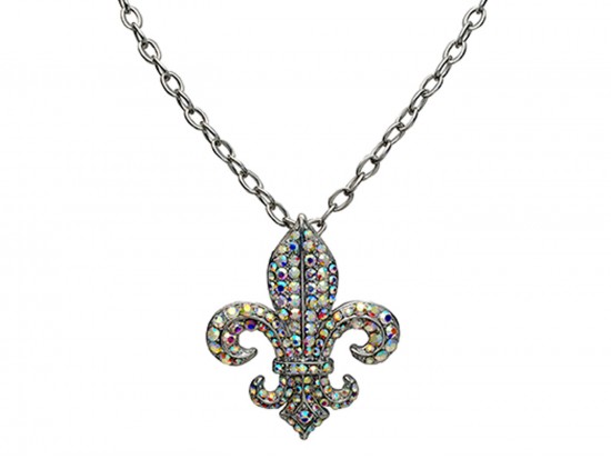 AB Crystal Fleur De Lis Necklace AB Crystal Fleur De Lis Necklace