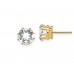 5mm Clear CZ Round Gold Post Earrings
