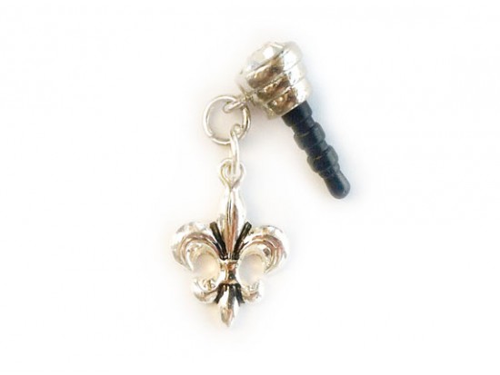 Fleur De Lis Silver Phone Plug Charm