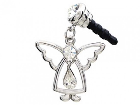 Angel Clear Crystal Phone Plug