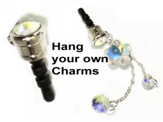 Clear AB Crystal with Loop Phone Plug Charm DZ pack