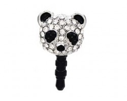 Panda Face Clear Crystal Phone Plug