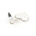 Mom Cut Out Heart Antique Silver Charm Crystal Phone Plug