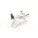 Cross With Filigree Heart Antique Silver Charm Crystal Phone Plug