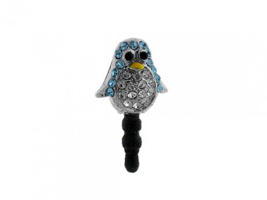Baby Penguin Aqua Crystal Phone Plug Baby Penguin Aqua Crystal Phone Plug