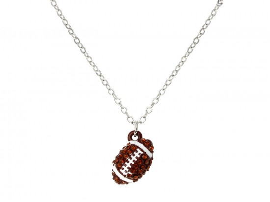 Brown Crystal Football Charm Necklace Brown Crystal Football Charm Necklace