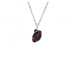 Red Black Crystal Football Charm Necklace