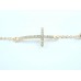 Crystal Cross & Gold Bead Link Bracelet