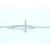 Crystal Cross & Silver Bead Link Bracelet