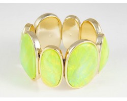 Lt Rose Opal Faceted Stone Gold Plate Bracelet