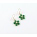 Emerald Faceted Stone Flower Tier Gold Plate Necklace Set