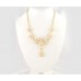 Ivory Faceted Stone Flower Tier Gold Plate Necklace Set Ivory Faceted Stone Flower Tier Gold Plate Necklace Set