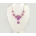 Light Purple Faceted Stone Flower Tier Gold Plate Necklace Set Light Purple Faceted Stone Flower Tier Gold Plate Necklace Set