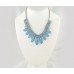 Light Sapphire Tiered Teardrop Box Link Necklace Set