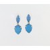 Light Sapphire Tiered Teardrop Box Link Necklace Set
