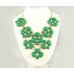 Green Bubble Cluster Tier Necklace Set