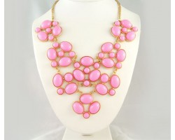 Light Pink Bubble Cluster Tier Necklace Set