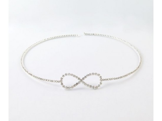 Silver Plate Crystal encrusted Choker with Infinity Design Silver Plate Crystal encrusted Choker with Infinity Design
