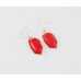 Fuchsia & Red Large Stone Faceted Stone Gold Plate Necklace Set
