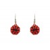 Orange Crystal Basketball Hook Earrings