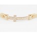 Beige Leather Wrap Faith Heart Cross Crystal Bracelet
